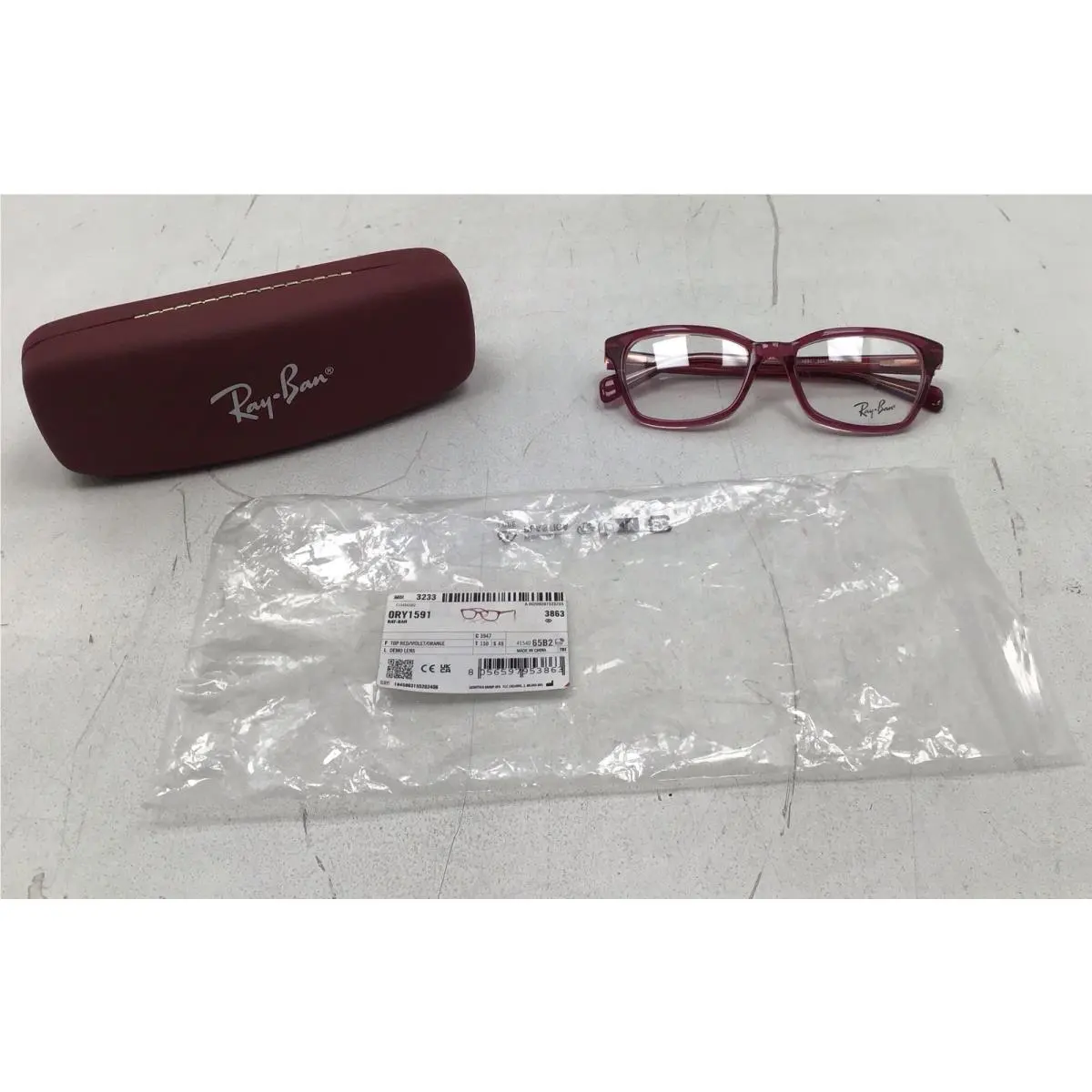 Ray-ban Kids Eyeglass Frames 0RY1591 In Red Violet Orange Size 48