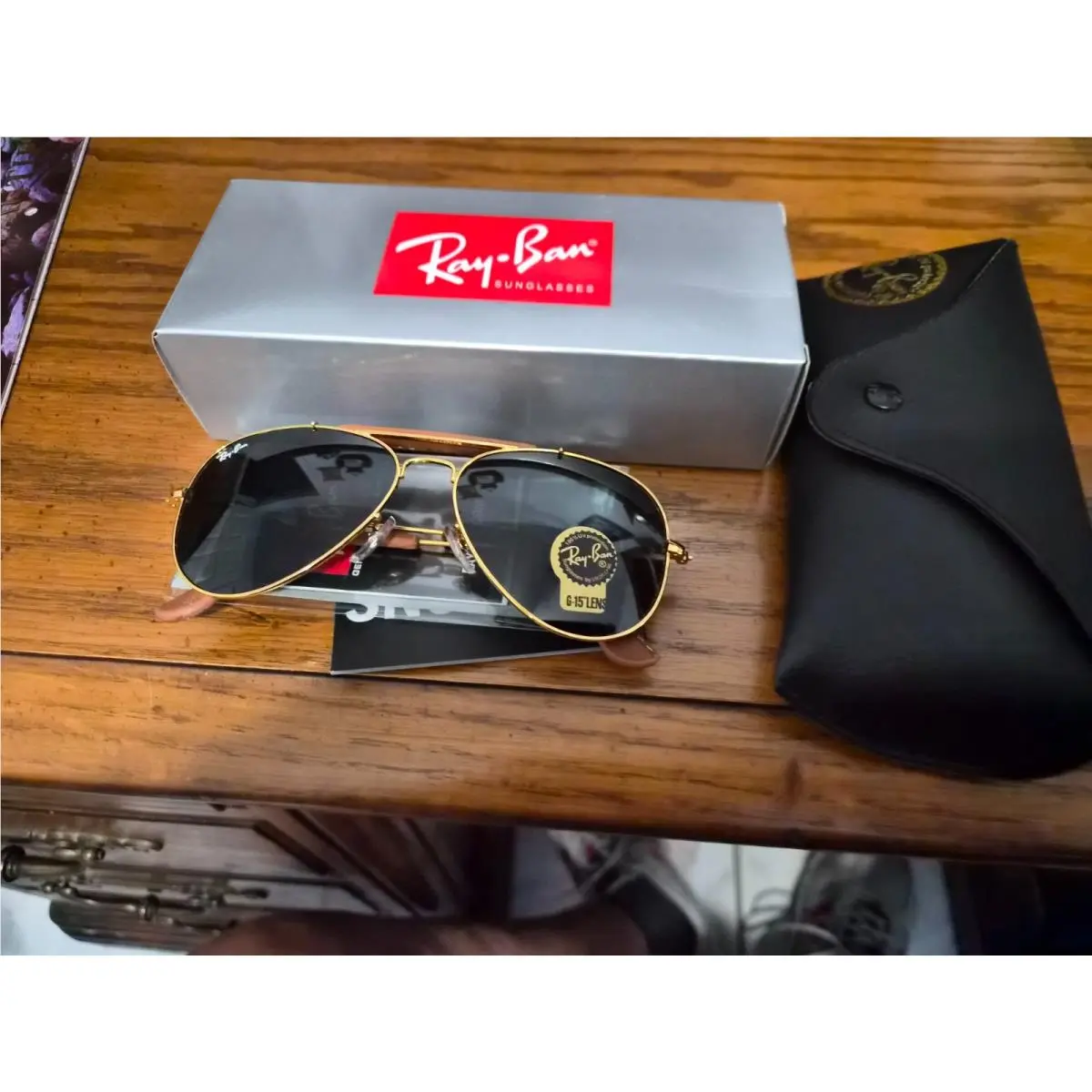 Ray Ban RB3422 Sunglases 58mm Beige and Green