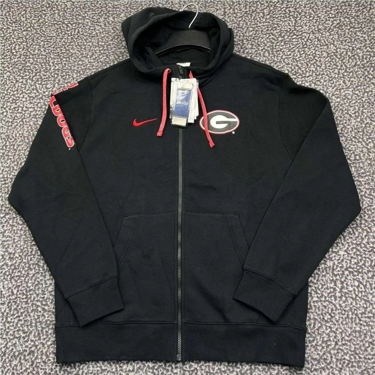 Nike Hoodie Men Large Black Georgia Bulldogs Ncaa Long Sleeve Full Zip L