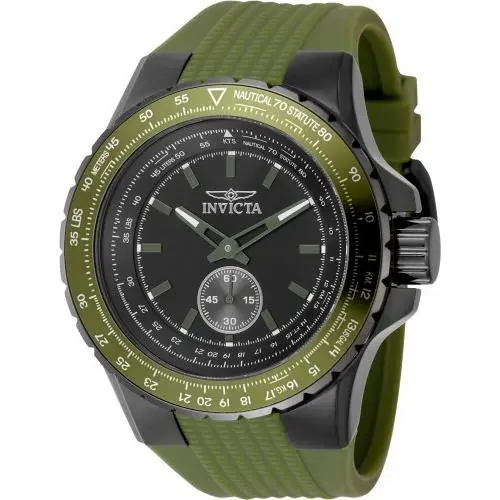 Invicta Men`s 49311 Aviator Quartz Multifunction Black Dial Watch