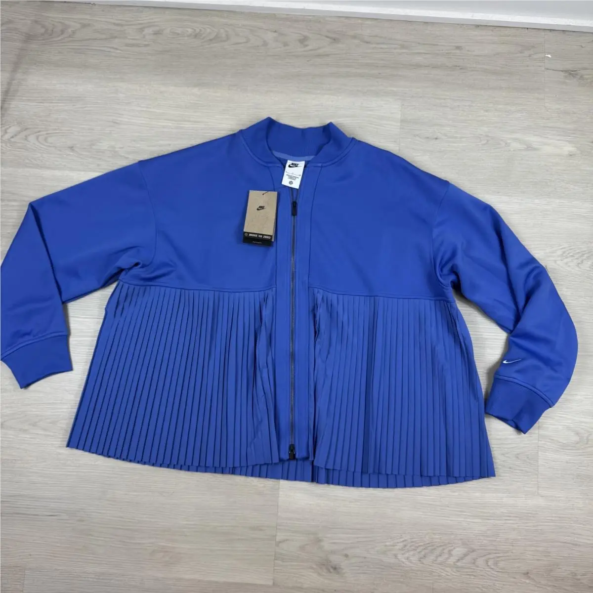 Nike Sportswear Pleated Jacket Womens Small Blue IM7457 460