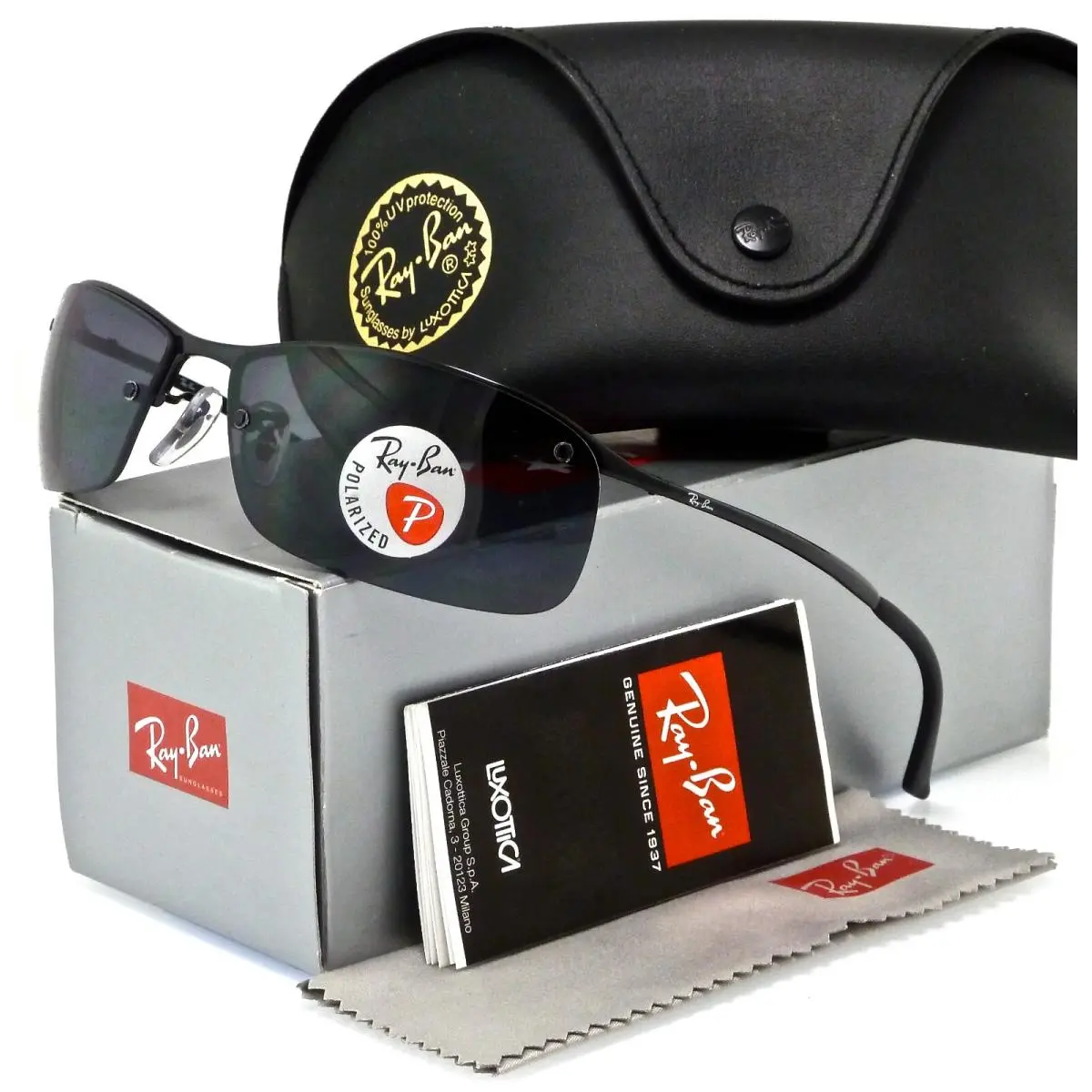 Ray-ban RB3183 Black l Polarized Grey Gradient RB3183 002/81 63mm