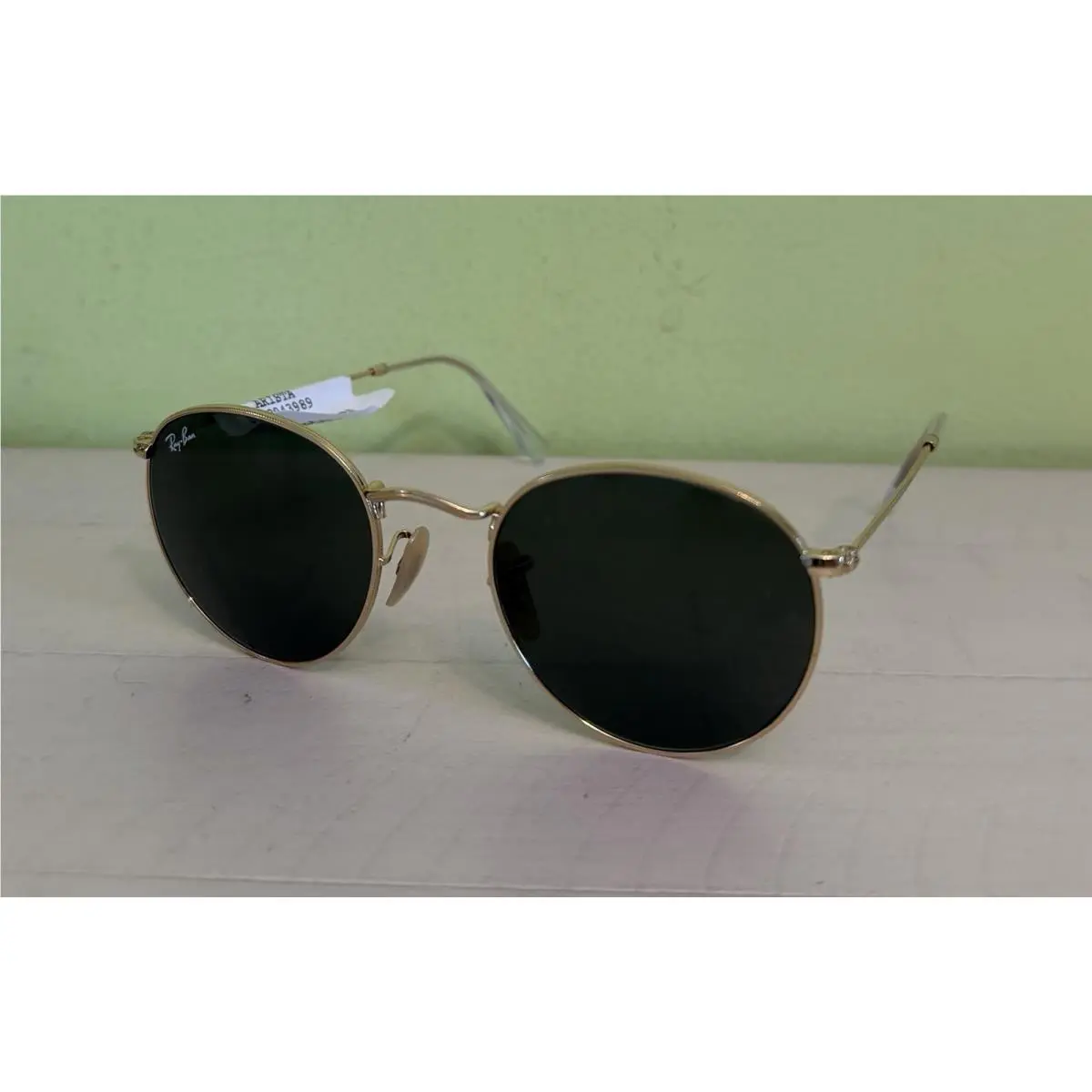 Ray Ban RB3447 01 Round Metal Gold Frame Green Classic 50-21-145