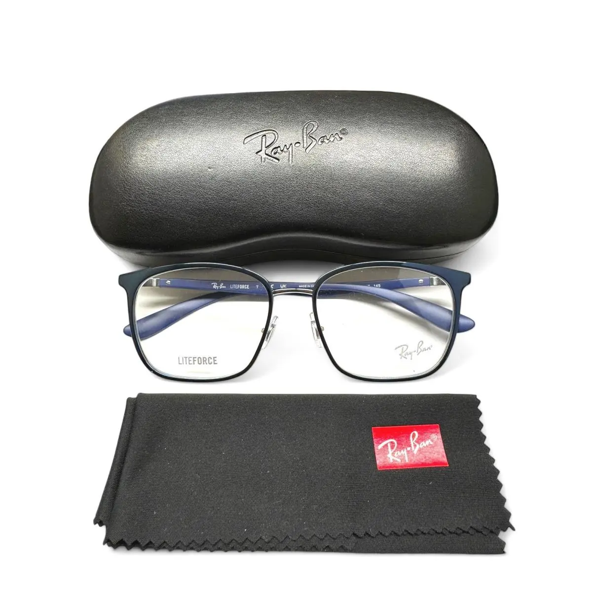Ray-ban Liteforce Eyeglasses Glasses RB 6486 3124 Blue on Gunmetal 54mm W/case