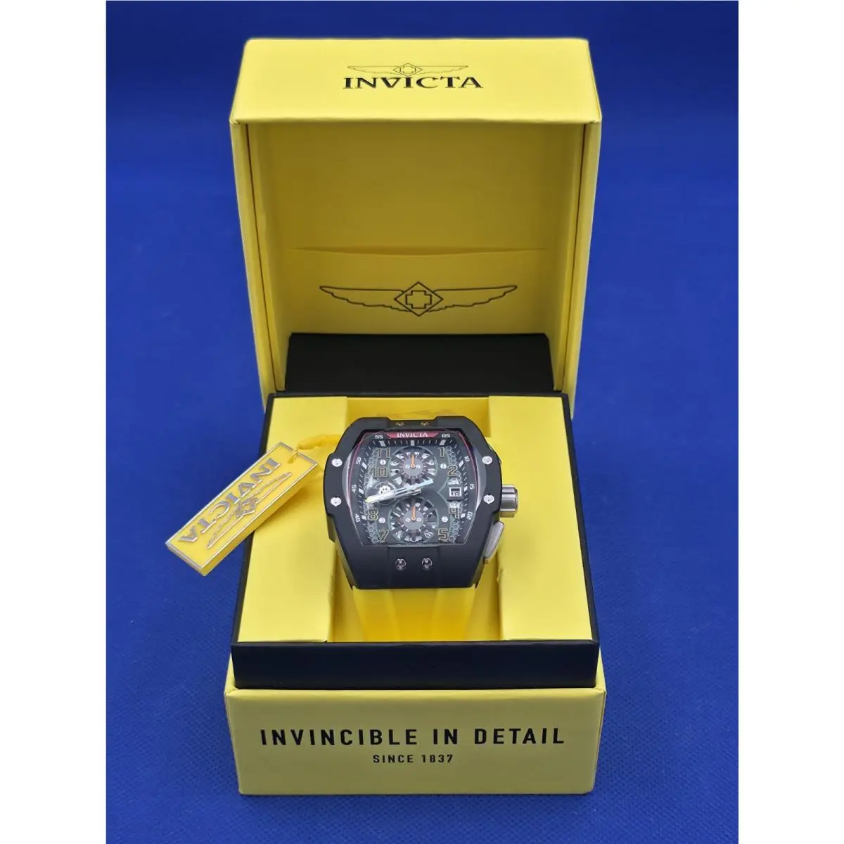 Invicta Racing Gridlock Men`s 47mm Skeleton Dial Yellow Chronograph Watch 48337