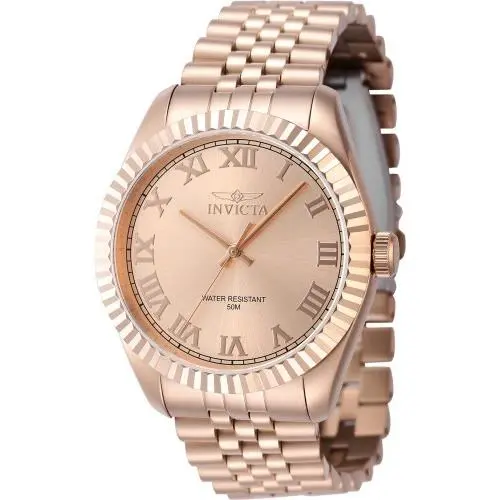 Invicta Men`s 47407 Specialty Quartz 3 Hand Rose Gold Dial Watch
