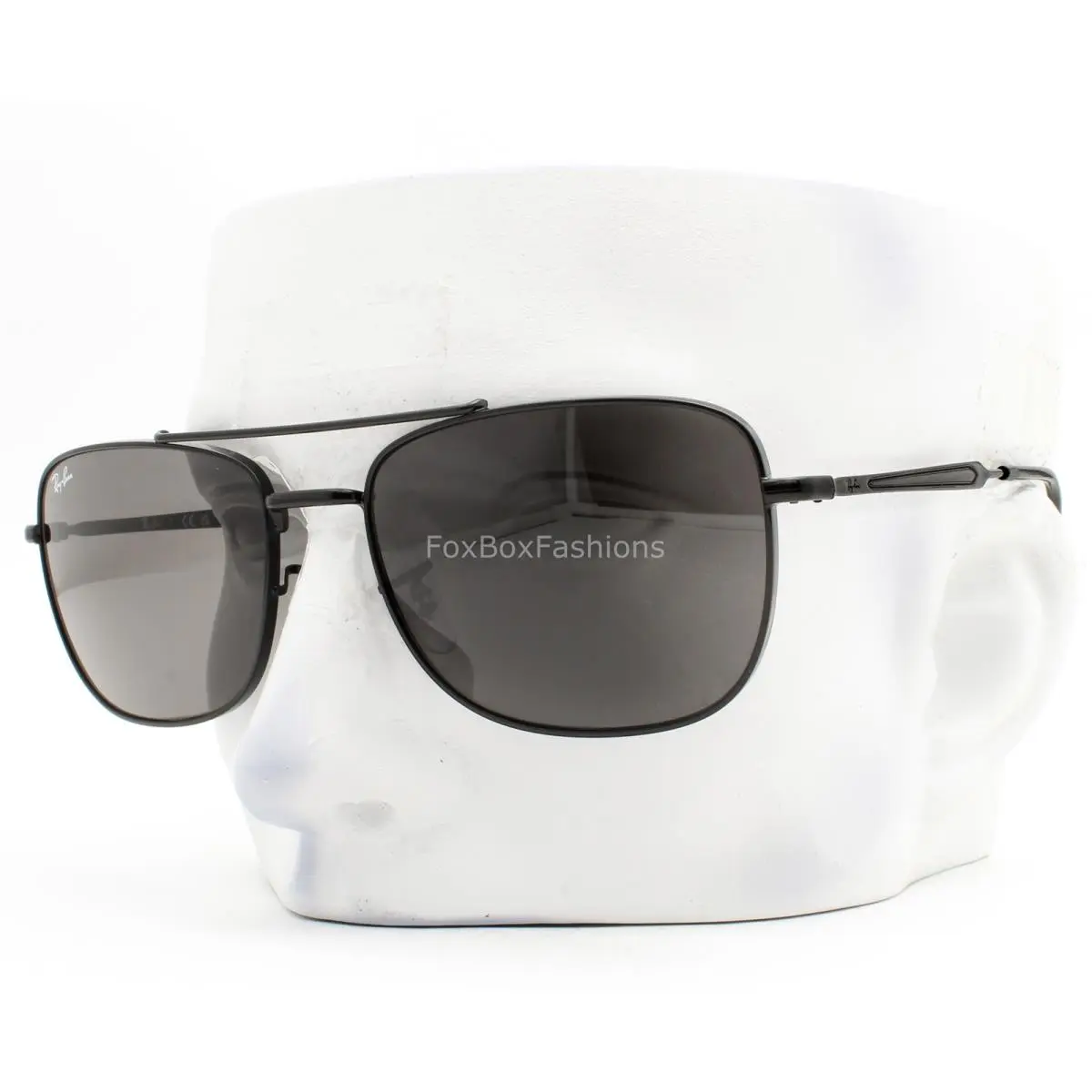 Ray-ban Sunglasses Polished Black Metal Gray Glass RB 3755 002/B1 62mm W/case