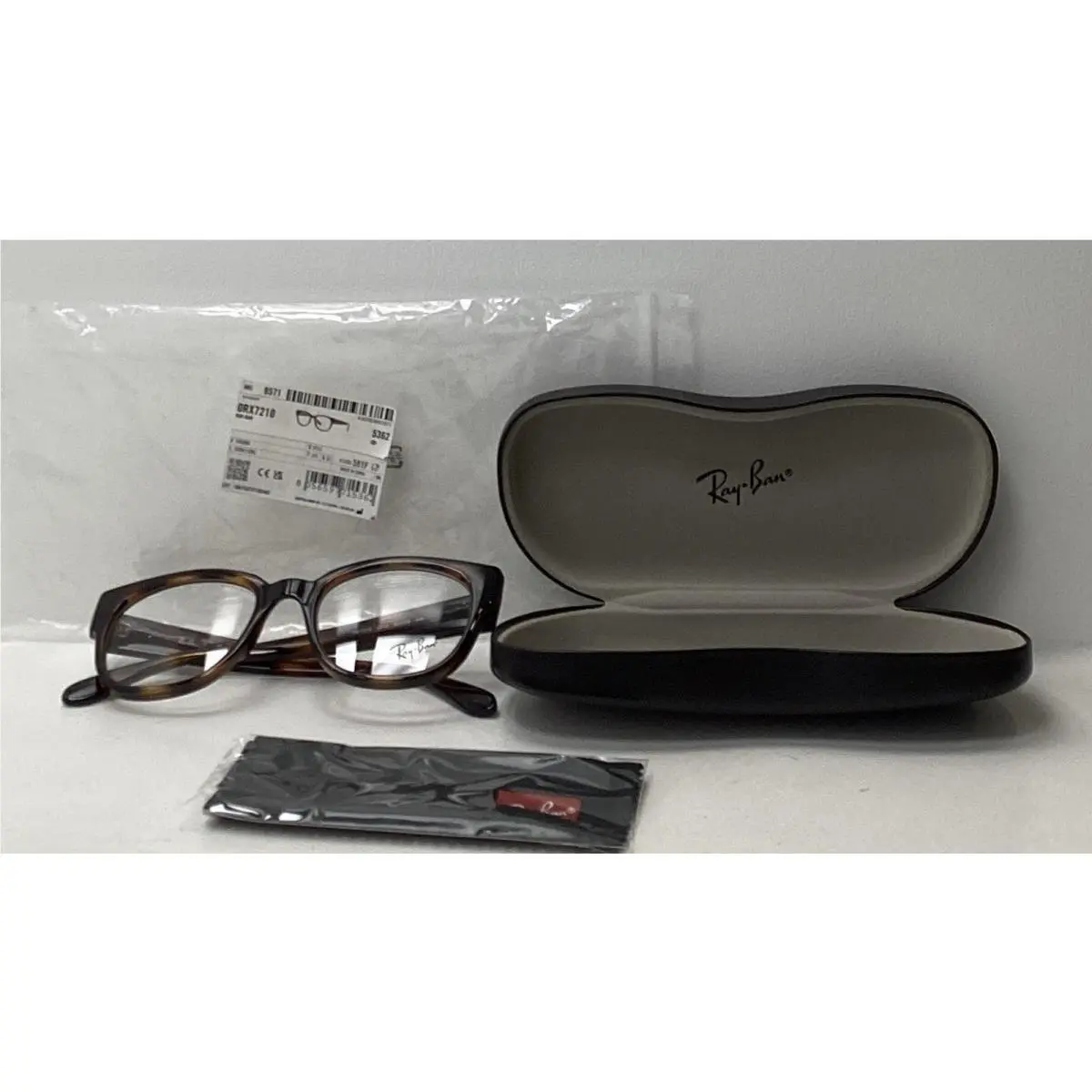 Ray-ban Havana Square Eyeglasses -unisex Color-tortoise 0RX7210