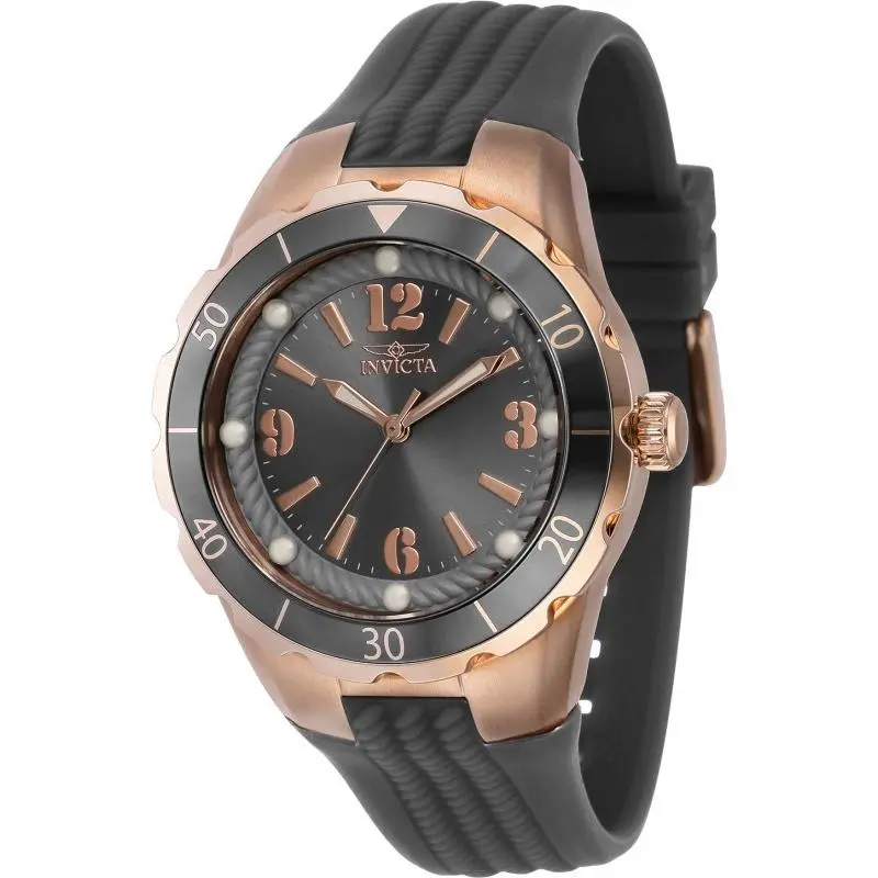 Invicta Men`s 40310 Angel Quartz 3 Hand Charcoal Dial Watch