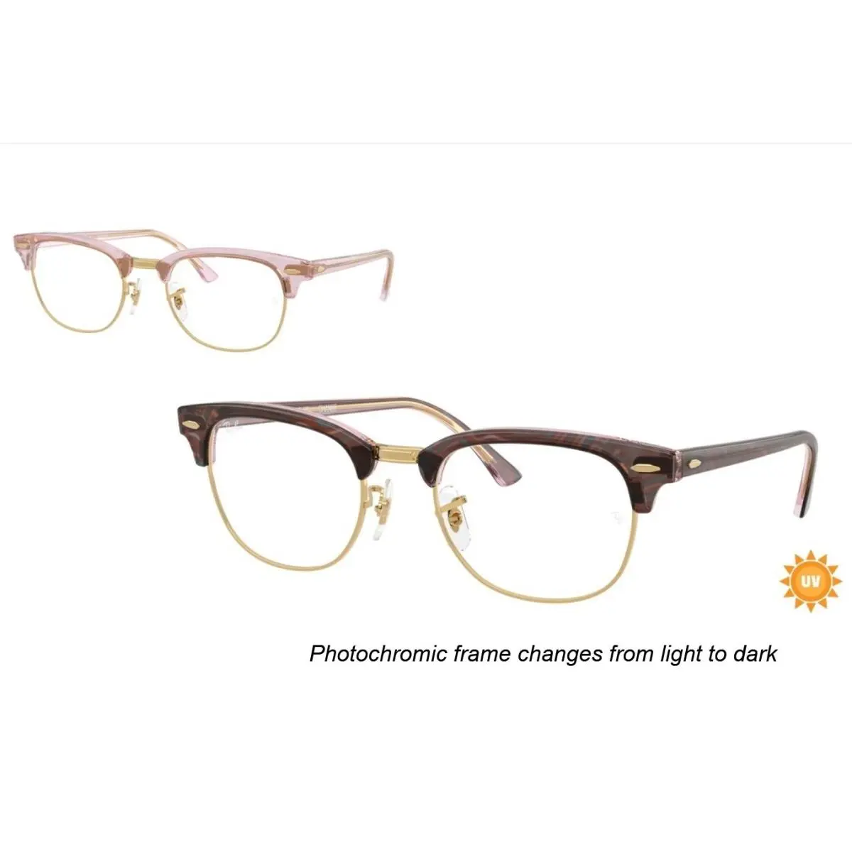 Ray-ban Clubmaster Change Eyeglasses RB5154 Glasses Photochromic Purple Waves