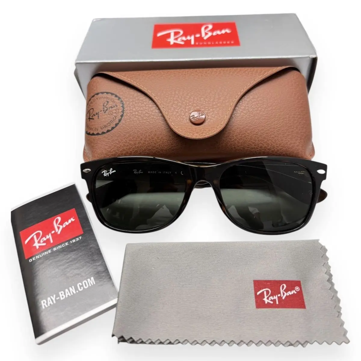 Ray-ban Wayfarer Sunglasses RB 2132 902 Brown Tortoise Green 58mm W/case