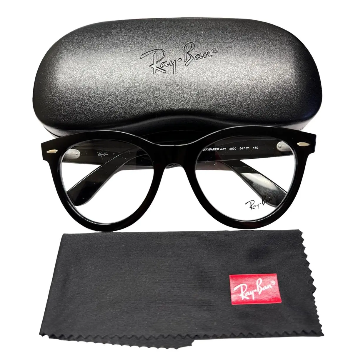 Ray-ban RB 2241V 2000 Wayfarer Way Eyeglasses Glasses Polished Black W/case 54mm