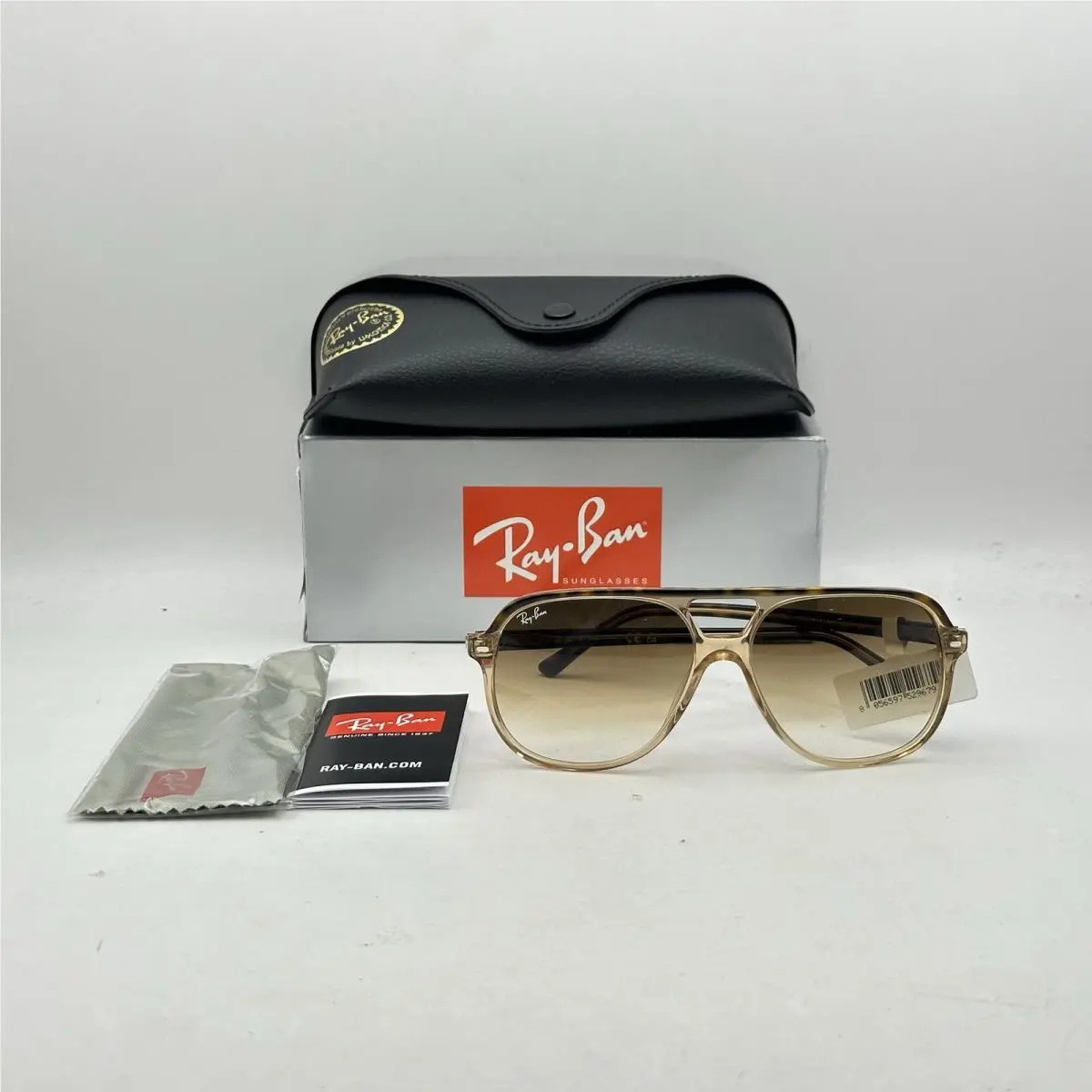 Ray Ban Bill Double Bridge Gradient Aviator Sunglasses RB2198 Tortoise/brown