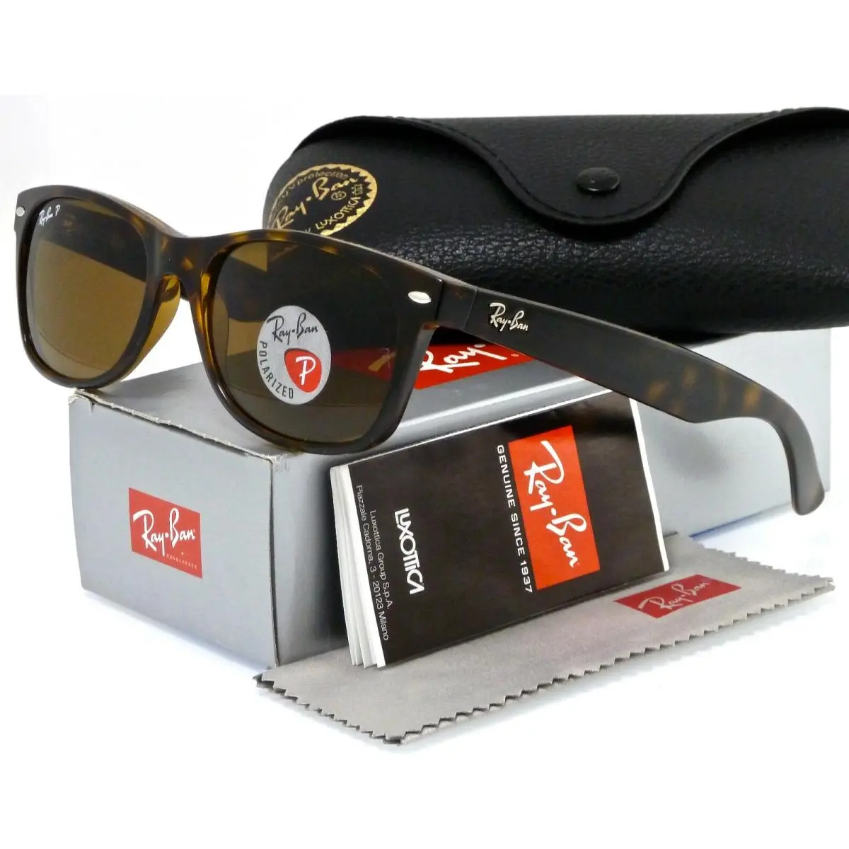 Ray-ban Wayfarer Tortoise l Polarized Natural Brown RB2132 902/57 55mm