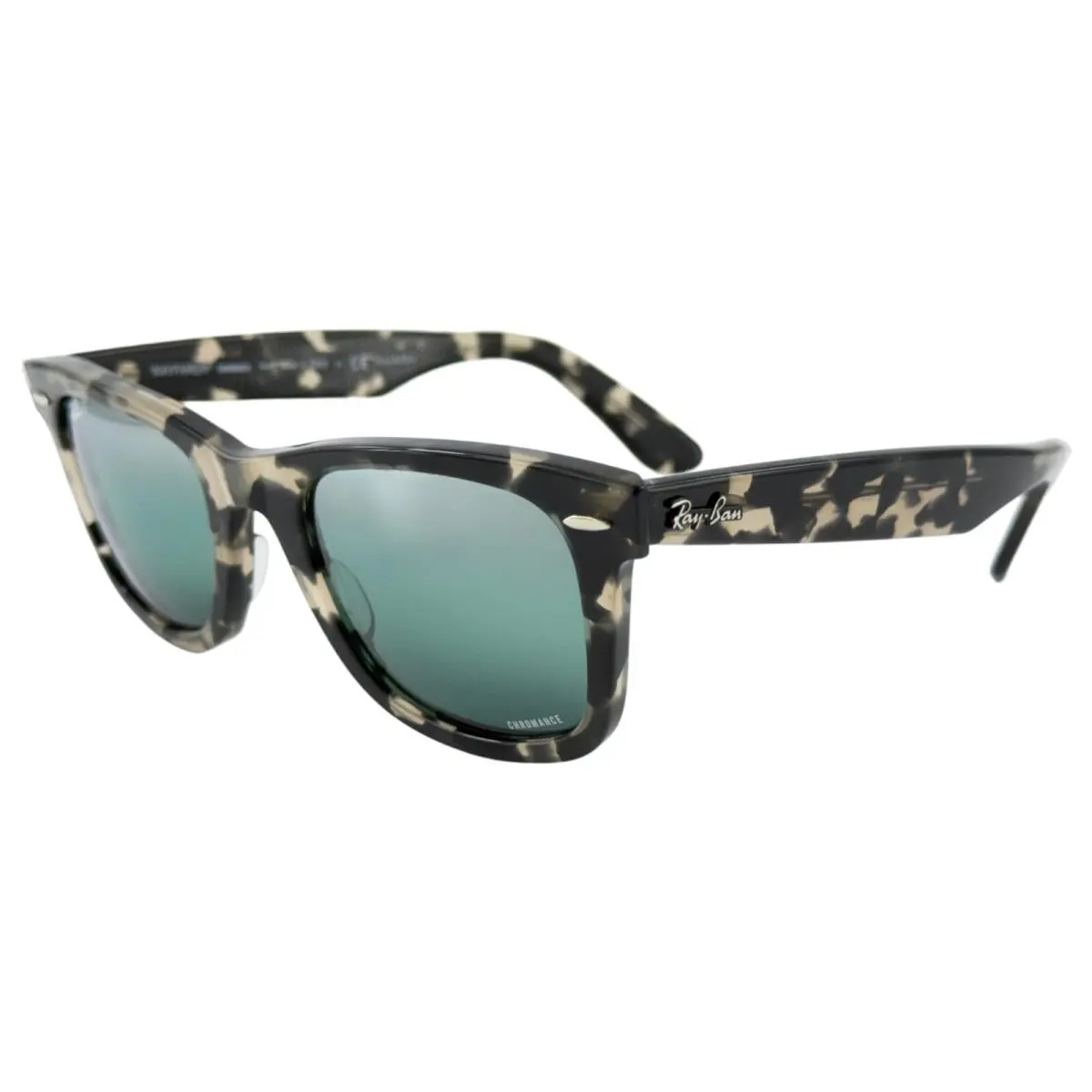 Ray Ban RB2140 Wayfarer Mens Plastic Sunglass 1333G6 Grey Havana 50-22 Chromance