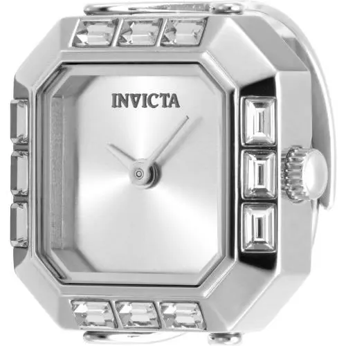 Invicta Women`s 49580 Mini Quartz 2 Hand Silver Dial Ring Watch