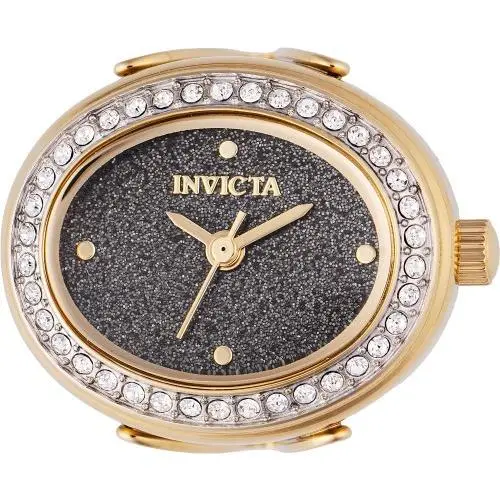 Women`s 49601 Mini Quartz 2 Hand Black Dial Ring Watch by Invicta
