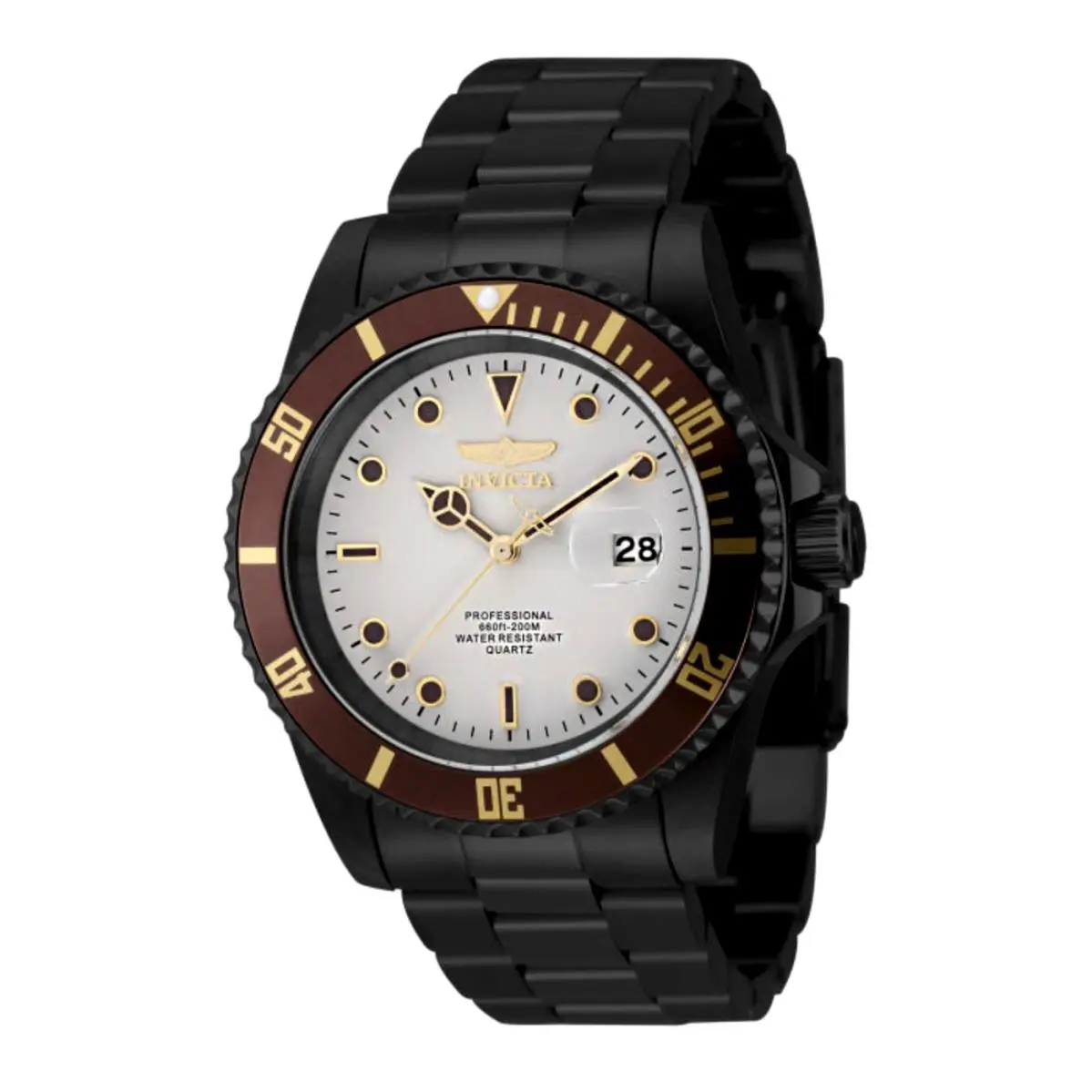 Invicta Pro Diver Vectide Men`s Watch 42mm Black S. Steel White Dial 50531 - Dial: White, Band: Black, Bezel: Black