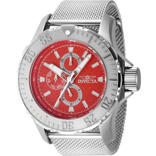 Invicta Men`s 48013 Vintage Quartz Chronograph Red Dial Watch