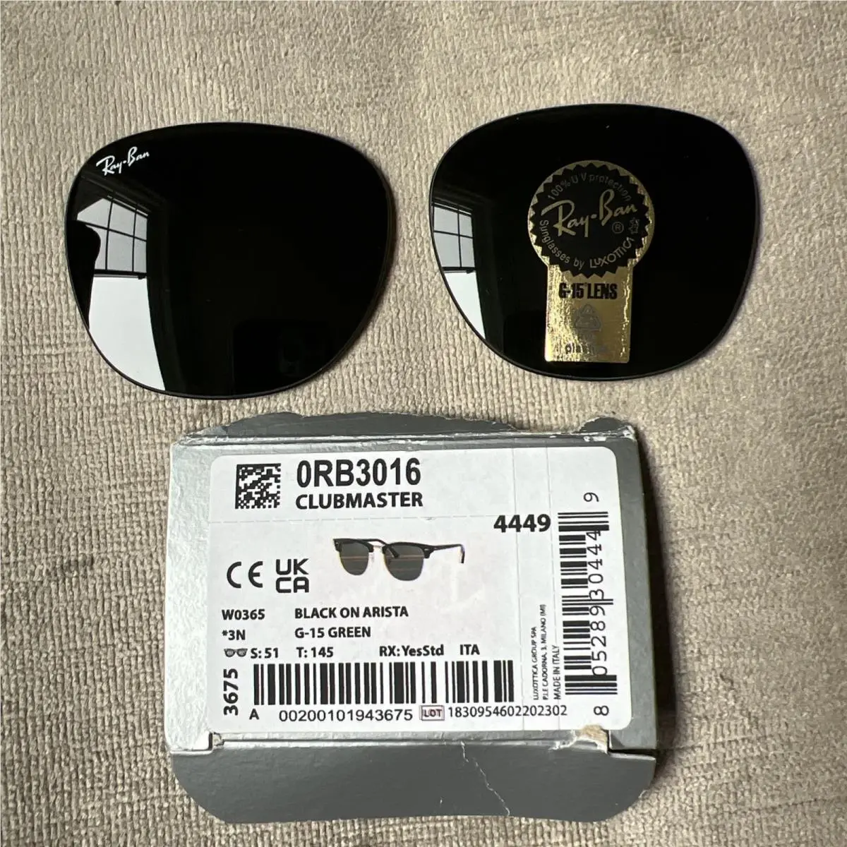 Rayban RB3016 RB3716 RB3816 RB3507 RB2176 G15 Replacement Lenses 51 mm