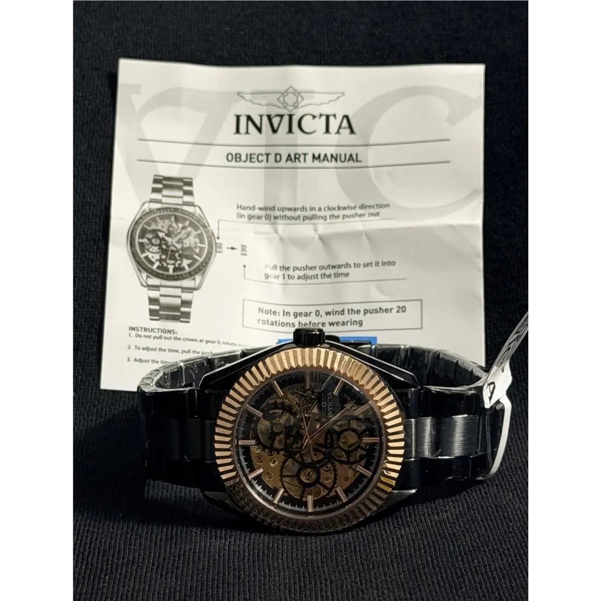Invicta Objet D Art Men’s 43mm Automatic Watch Skeleton Dial Black 69757
