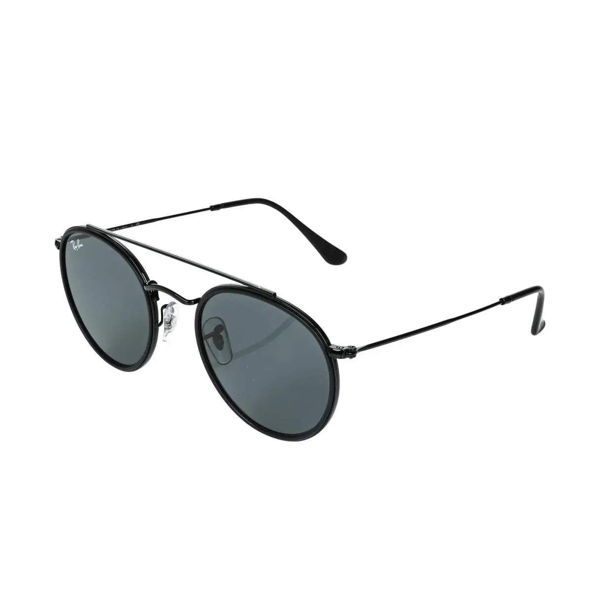 Ray-ban 275559 Double Bridge Round Sunglasses Black/blue 51 mm