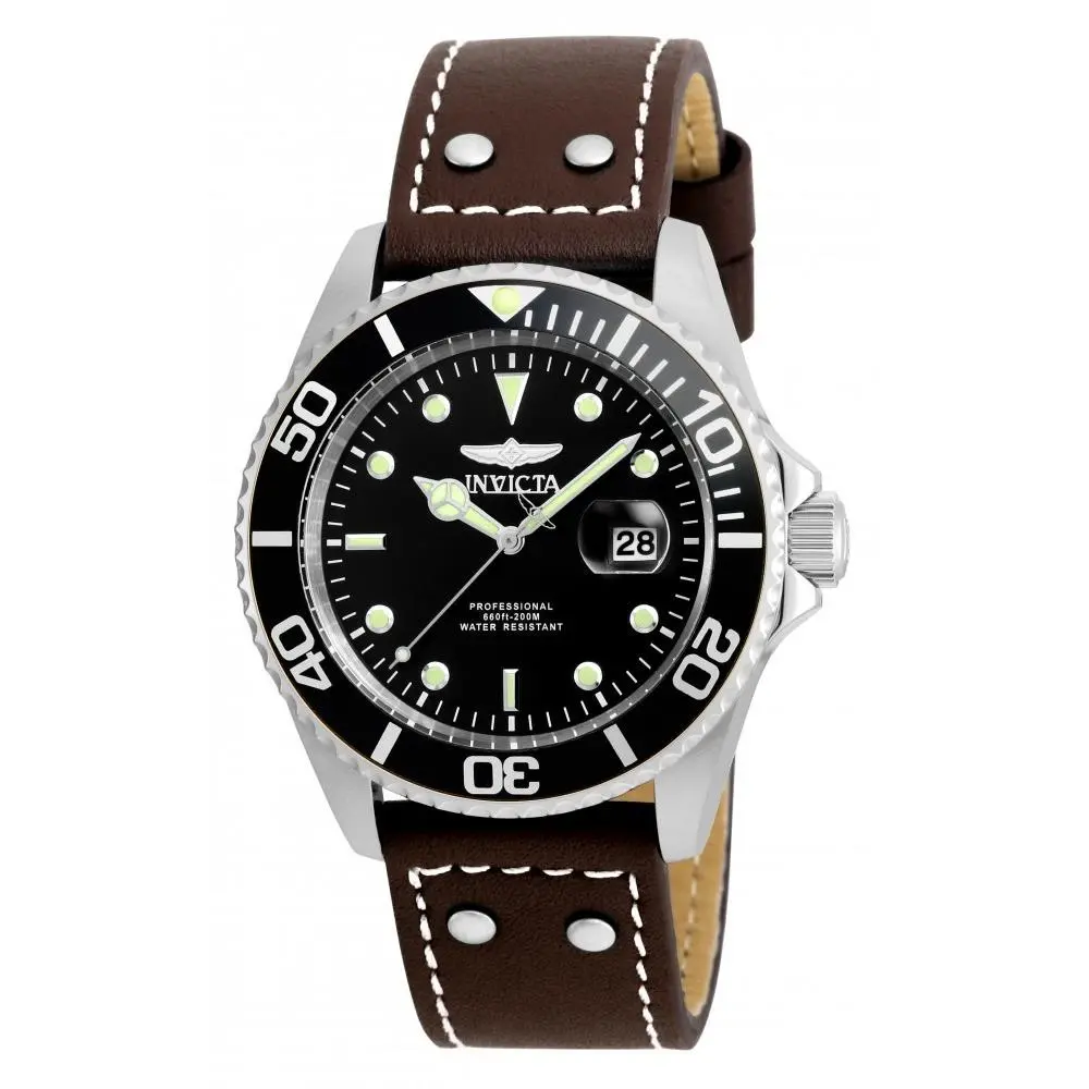 Invicta Men`s 22069 Pro Diver Quartz 3 Hand Black Dial Watch