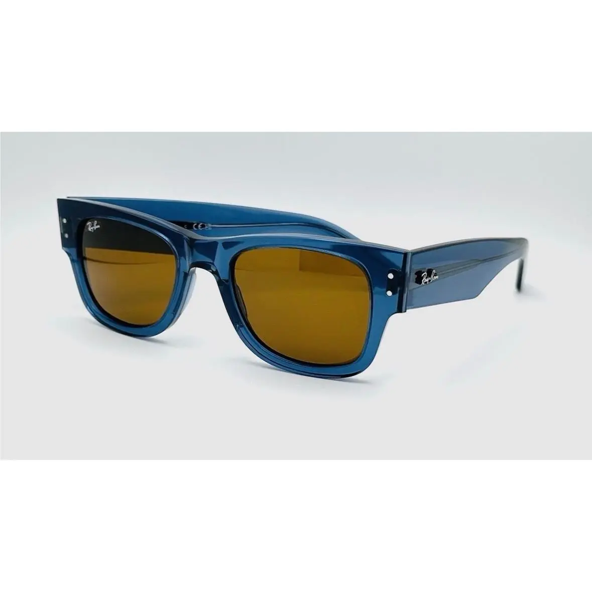 Ray-ban m Mega Wayfarer Bio-based Rb0840s 6680/73 Transparent Blue Sunglasses