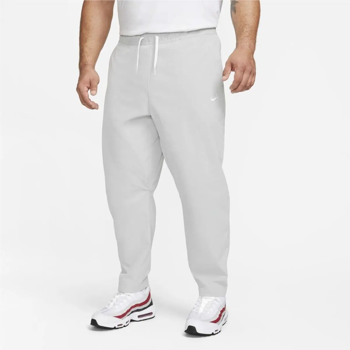 Nike Club Men Woven Tapered Leg Pants Color Light Smoke Grey Size XL