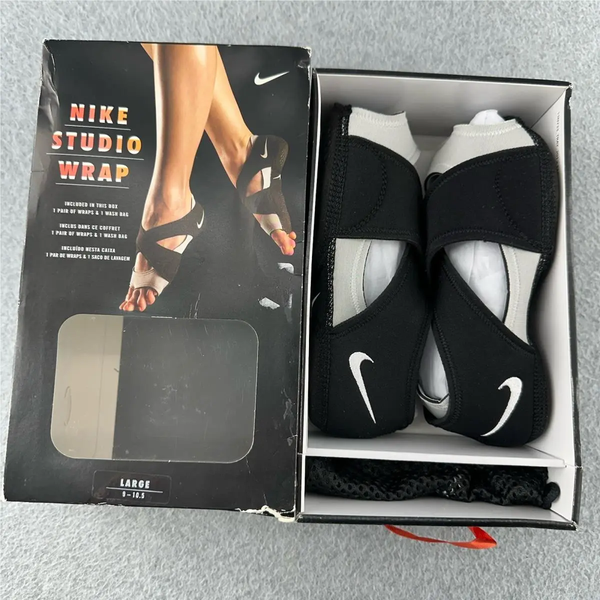Nike Studio Wrap Shoes Womens Train Dance Ballet Yoga Black Sz Large 9-10.5