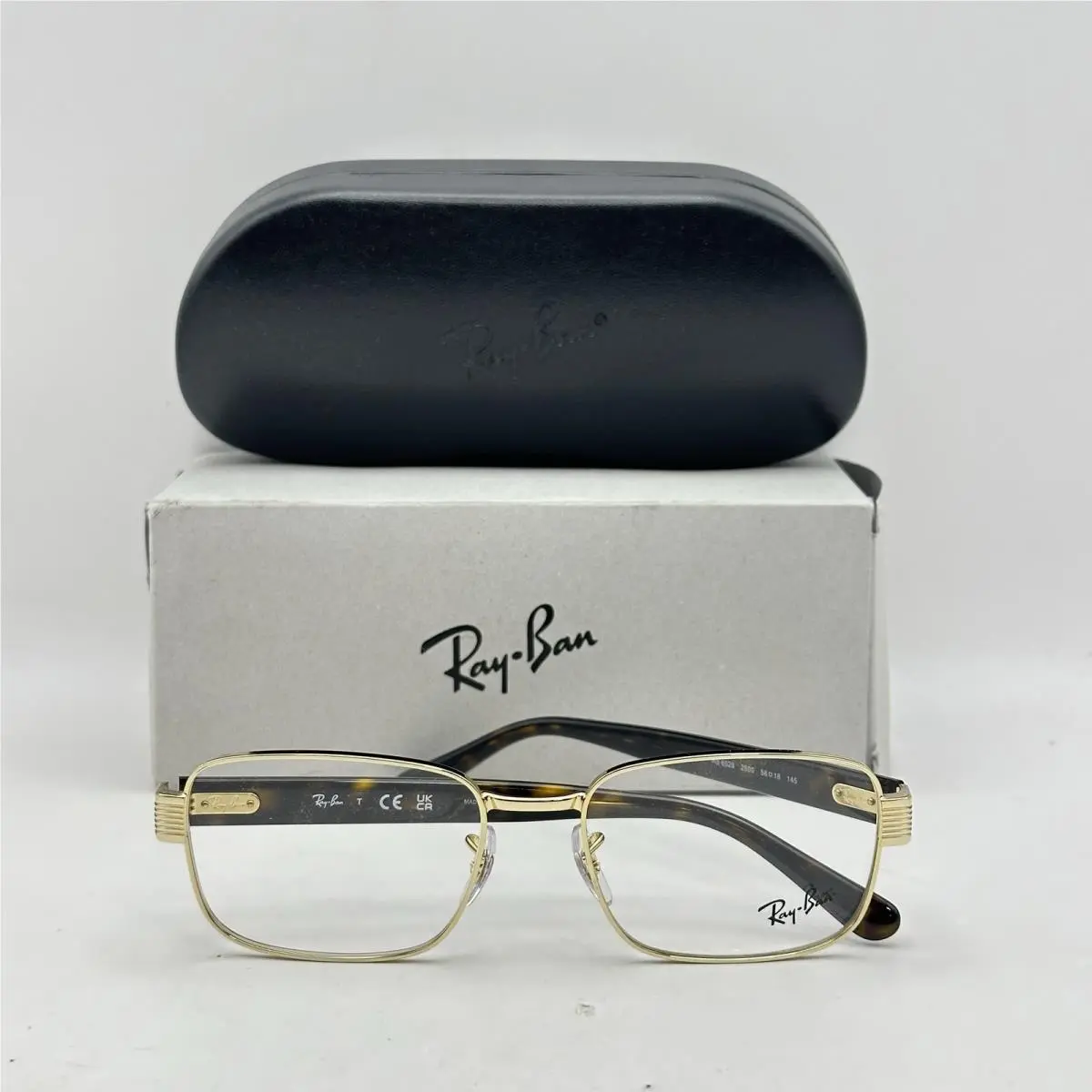 Ray Ban Mens Square Full Rim Eyeglasses RX6529 Gold/havana by Ray-Ban