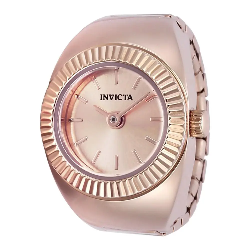Invicta Women`s 48948 Mini Quartz 2 Hand Rose Gold Dial Ring Watch
