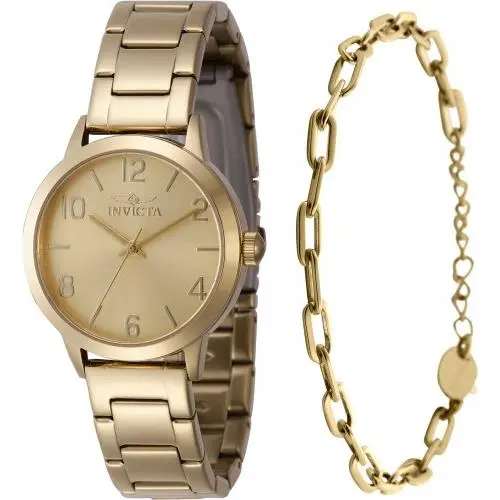 Invicta Women`s 47271 Wildflower Quartz 3 Hand Gold Dial Watch
