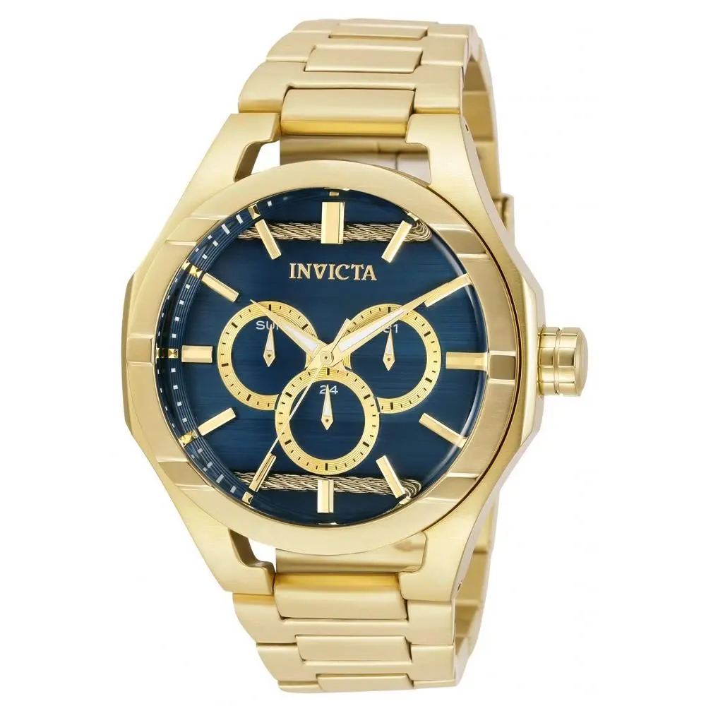 Invicta Men`s 31830 Bolt Quartz Chronograph Blue Gold Dial Watch