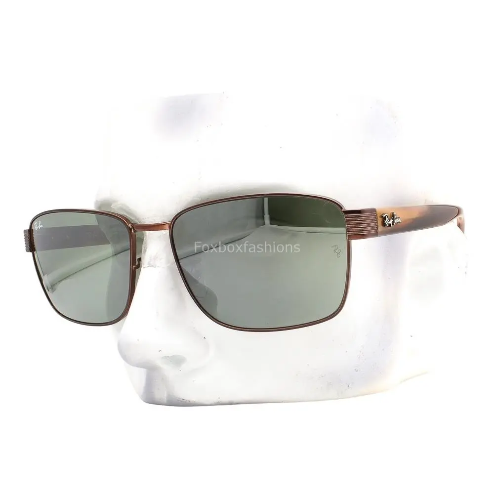 Ray-ban Sunglasses RB3750 9259/40 Shiny Copper Green Glass Mirror 59mm with Case