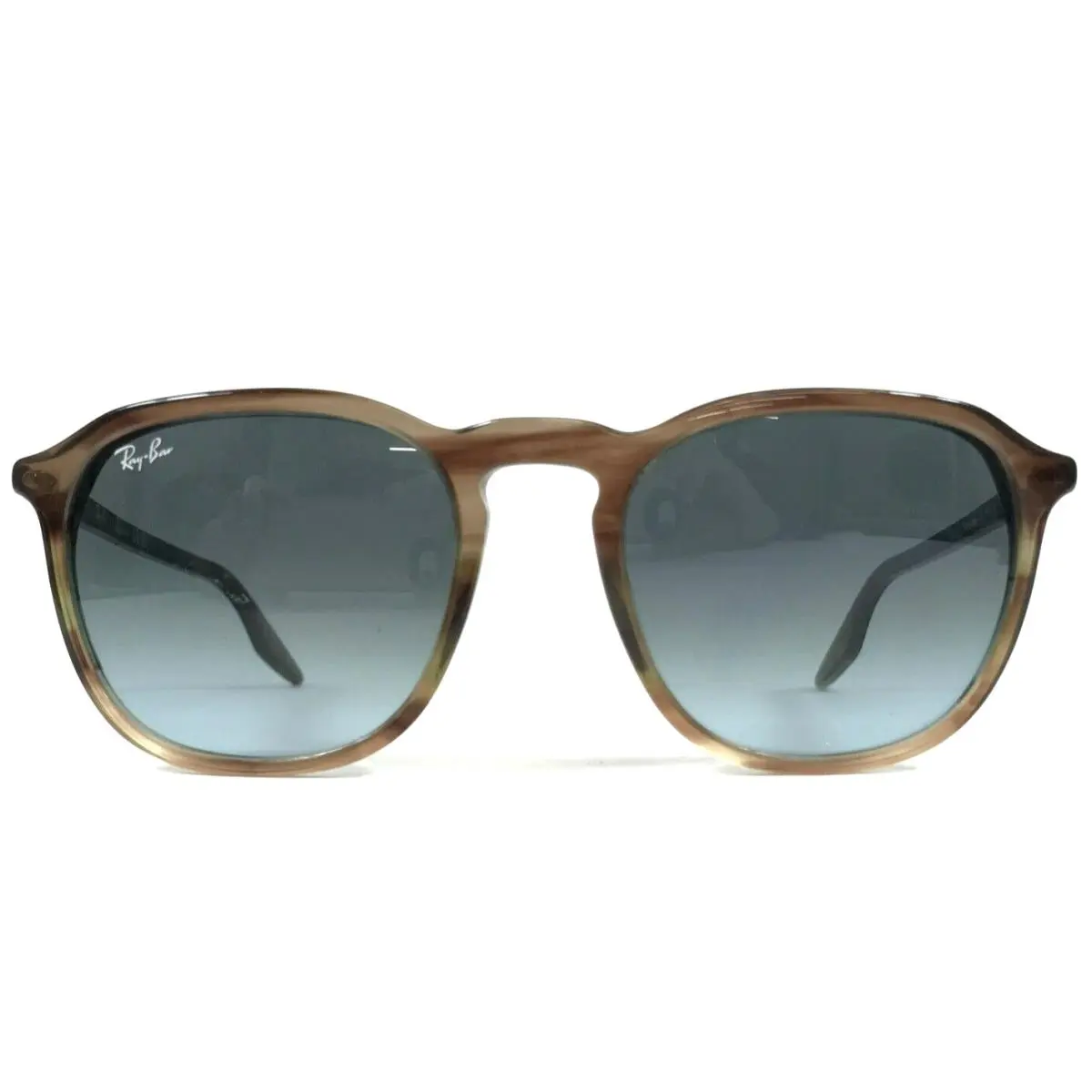 Ray-ban Sunglasses RB2203 1392/0A Striped Brown Square Frames with Blue Lenses
