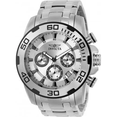 Men`s 22317 Pro Diver Quartz Chronograph Silver Dial Watch by Invicta