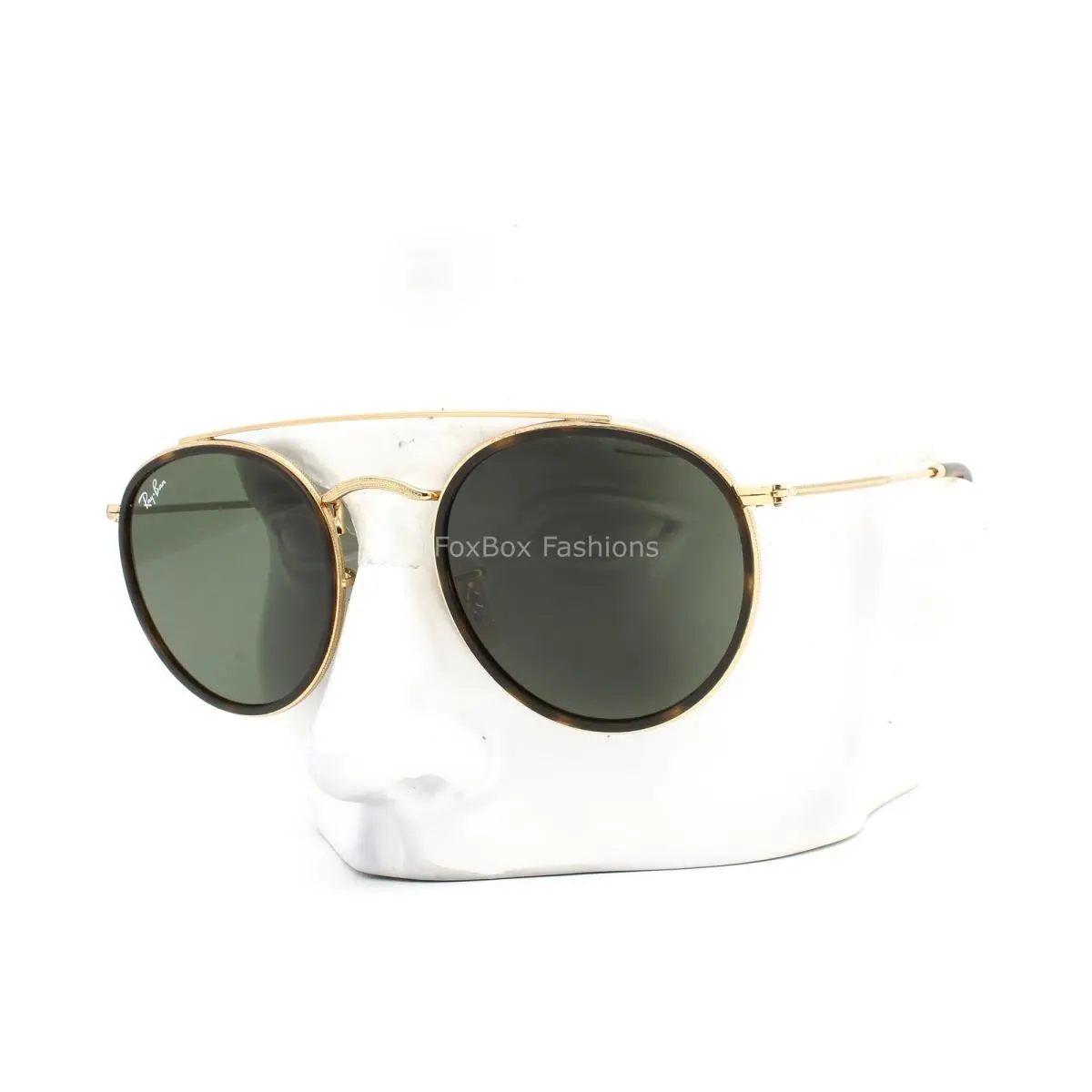 Ray-ban Sunglasses RB 3647-N 001 Polished Gold Brown Havana Green Glass W/case