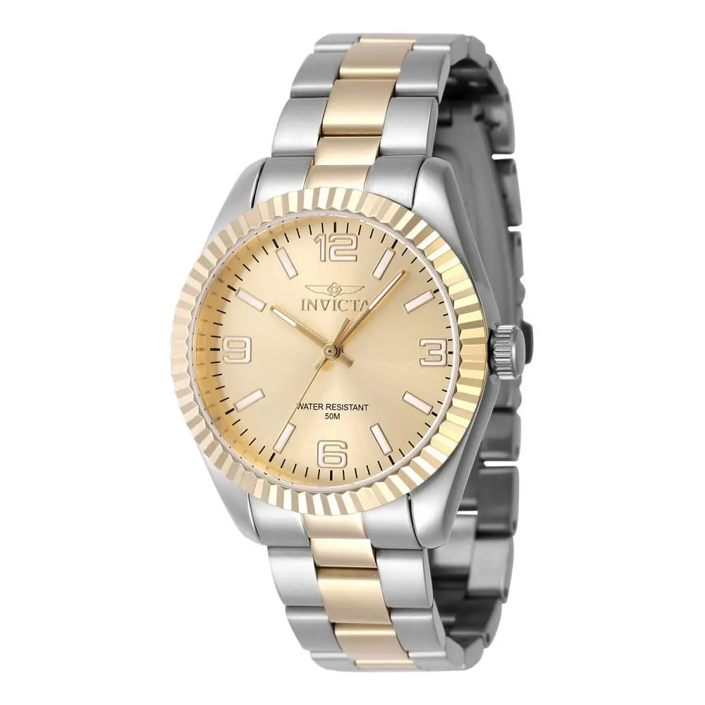 Women`s 47472 Specialty Quartz 3 Hand Gold Dial Watch by Invicta