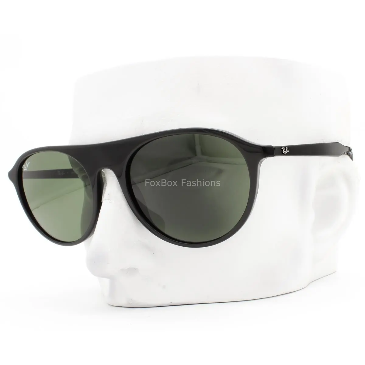Ray-ban Sunglasses Polished Black Green Tint Glass RB 2215 901/31 59mm with Case