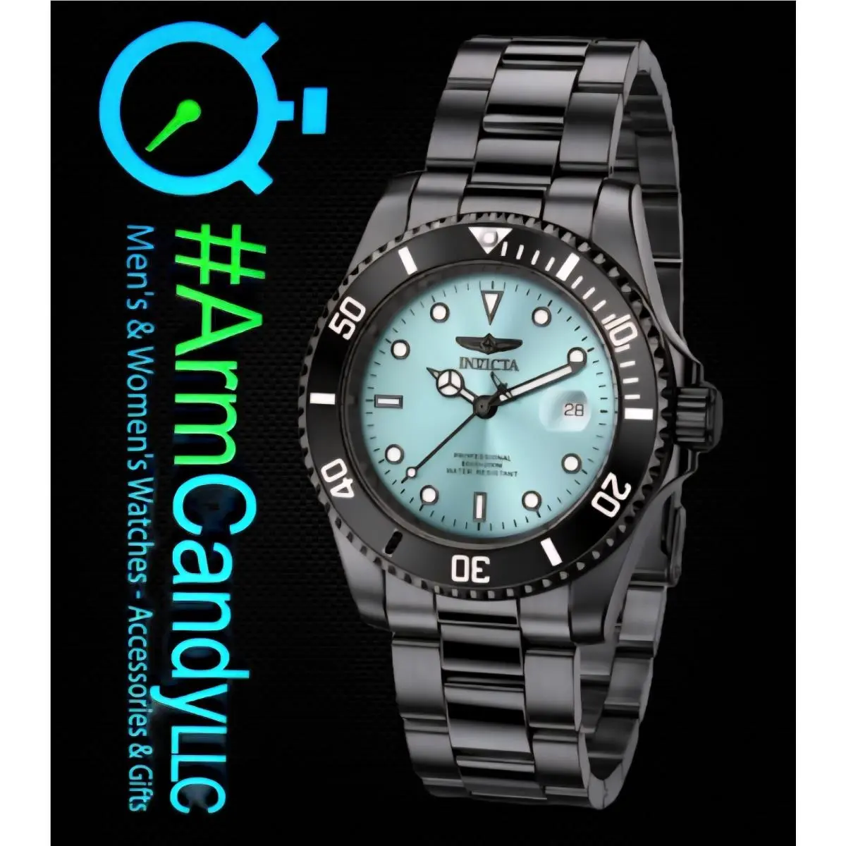 40mm Invicta Pro Diver Novalix 50571 Black Case Teal Dial Still Wrapped