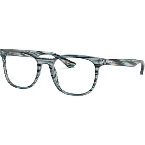 Ray-ban Unisex Rx5369 Square Prescription Eyeglass Frames Stripped Blue/grey