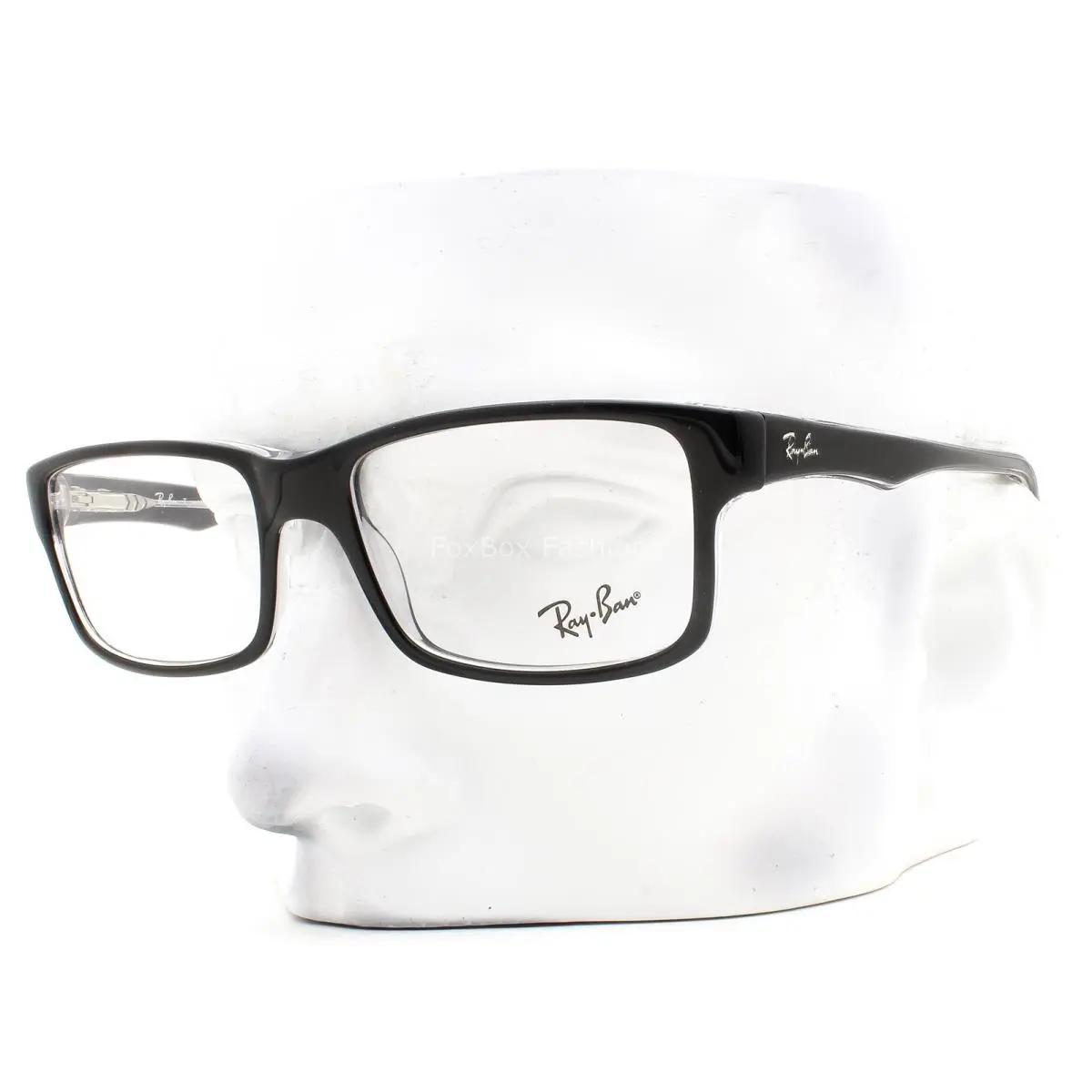Ray-ban Eyeglasses RB 5245 2034 Glasses Gloss Black Crystal Clear 54mm with Case