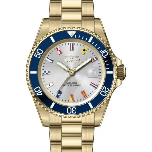 Invicta Men`s 49886 Pro Diver Quartz 3 Hand Silver Dial Watch