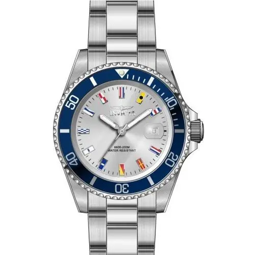 Invicta Men`s 49885 Pro Diver Quartz 3 Hand Silver Dial Watch