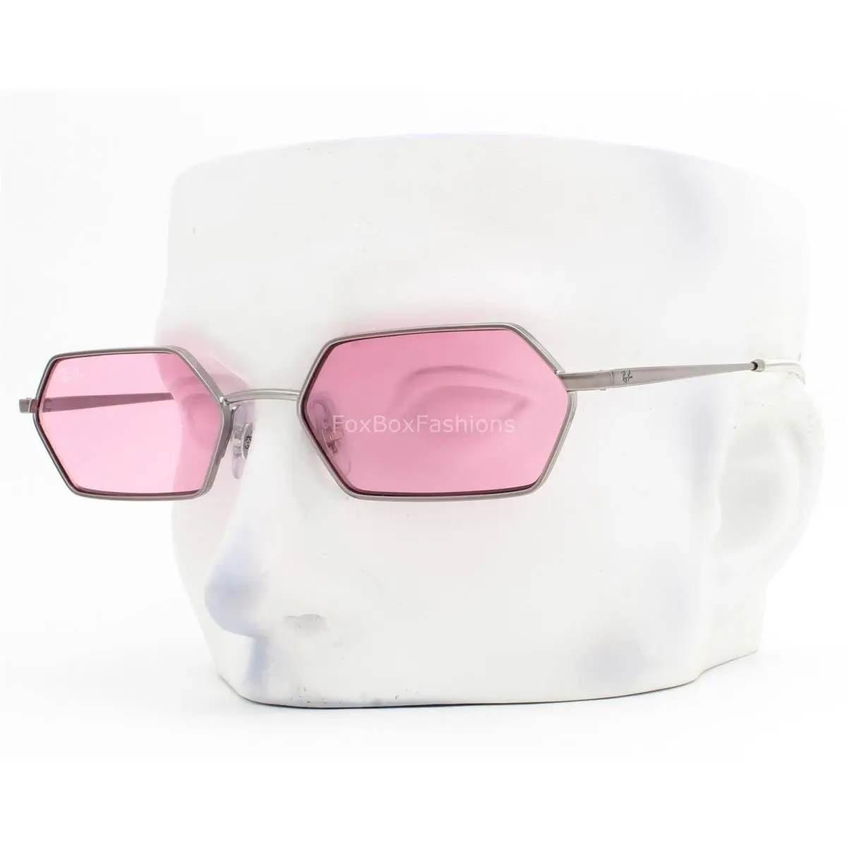 Ray-ban Yevi Sunglasses RB 3728 004/84 Polished Gunmetal Pink Lens 55mm W/case