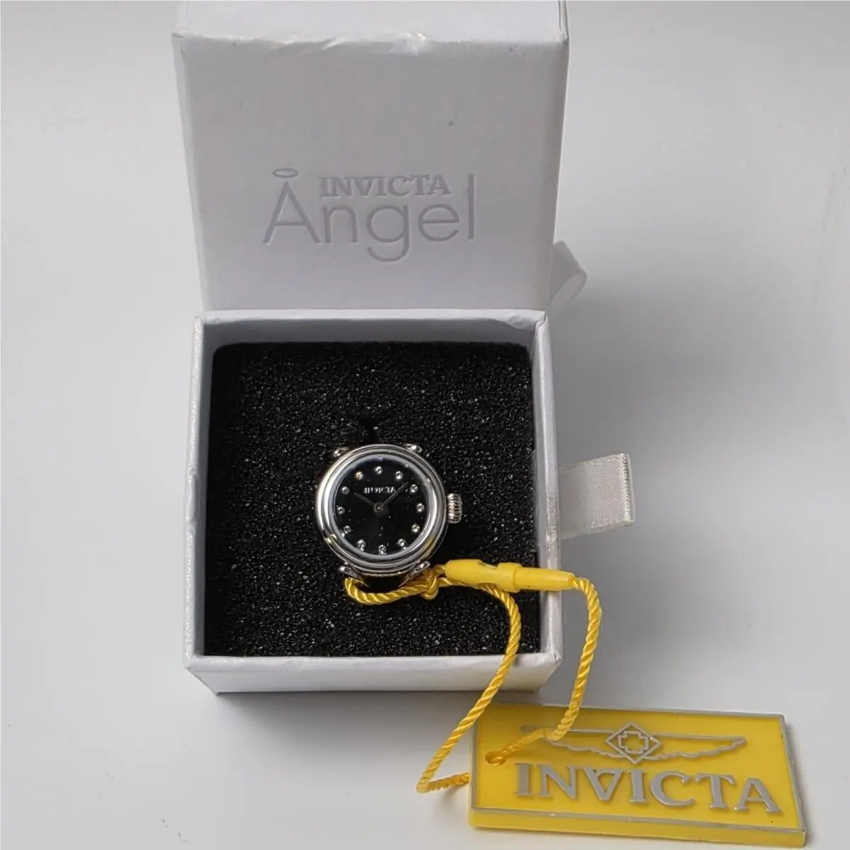 Invicta Angel Women`s Ring Watch - 17.5mm Black/silvertone 44481 0528