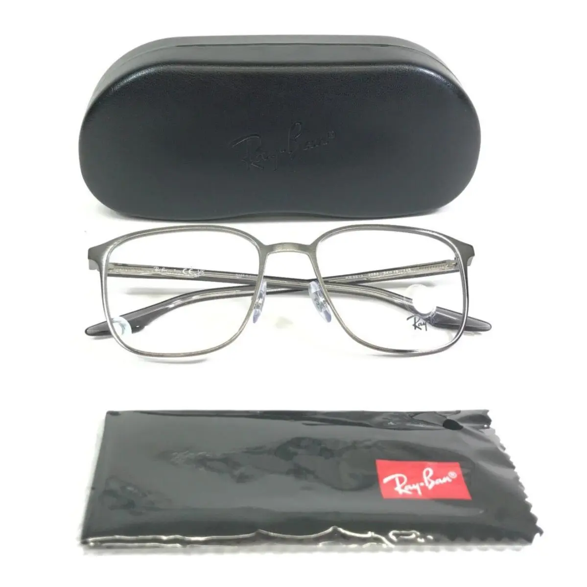 Ray-ban Eyeglasses Frames RB6512 2553 Grey Silver Square Full Rim 54-19-145