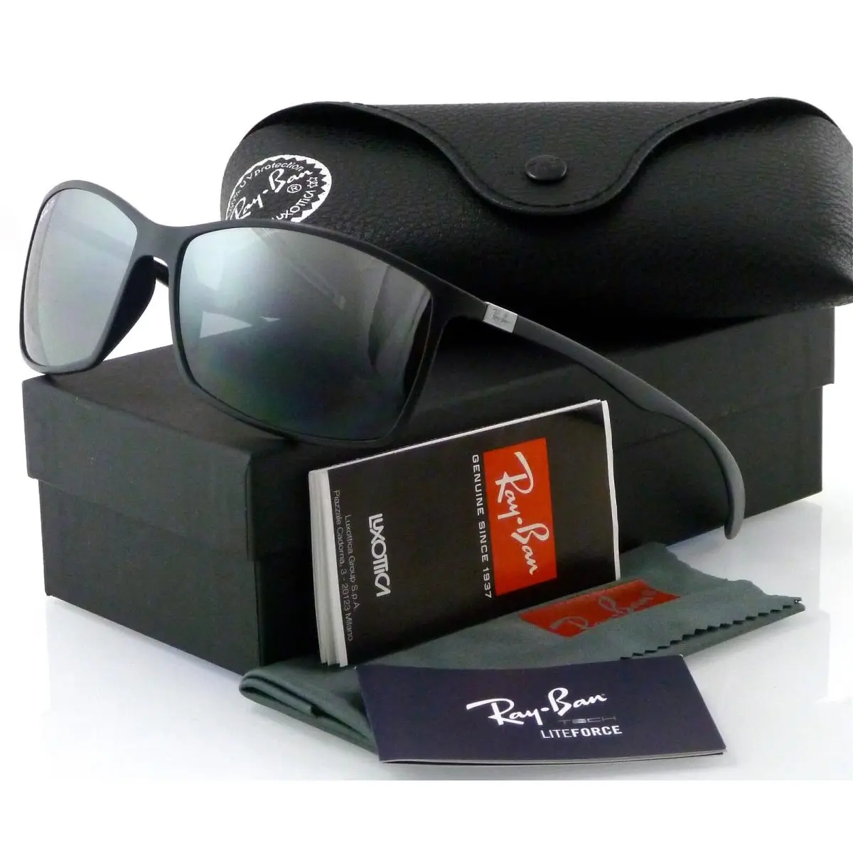 Ray-ban Liteforce Matte Black l Polarized Silver Mirror RB4179 601S82 62mm