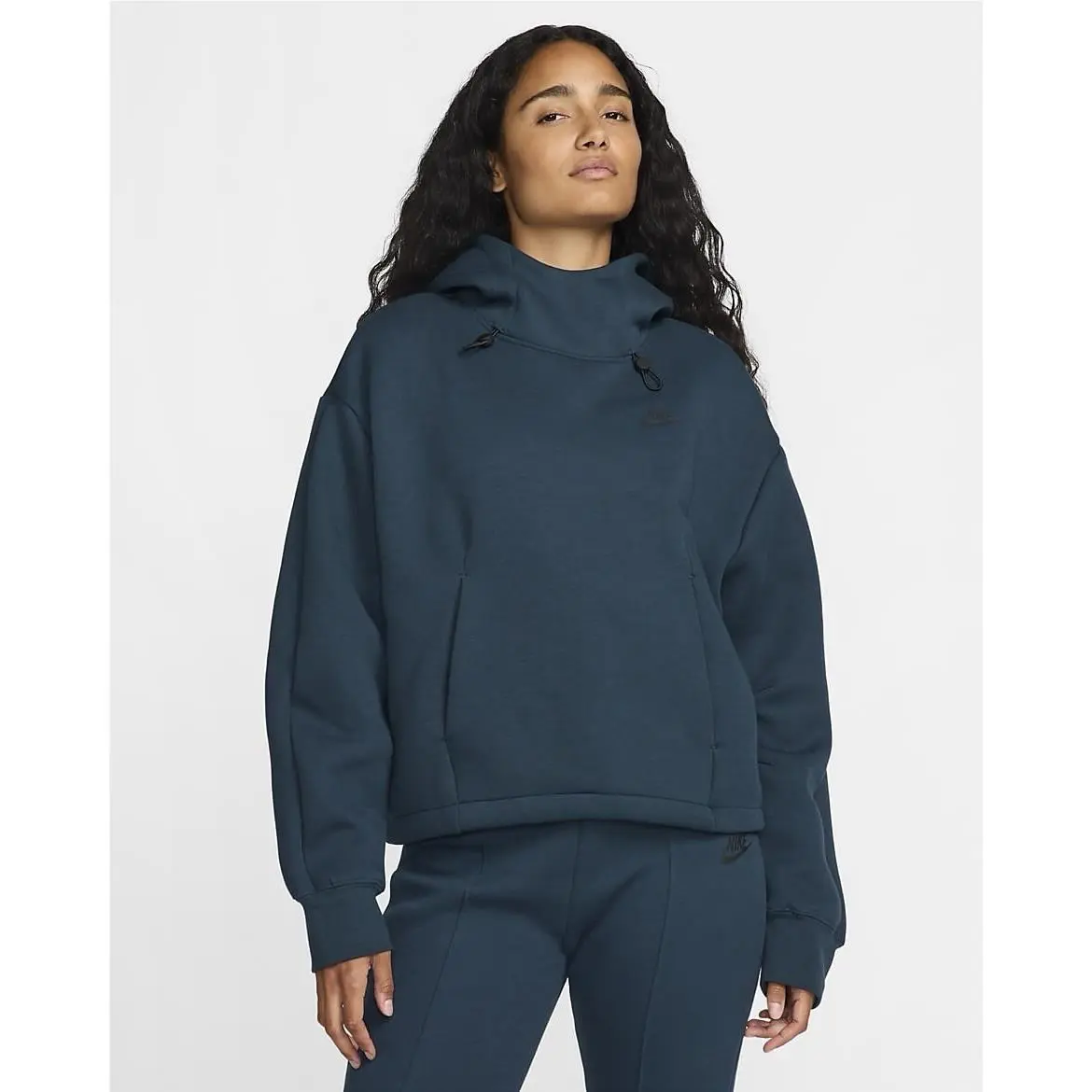Nike Womens Size Small Armory Navy Active Tech Fleece Hooded Sweatshirt